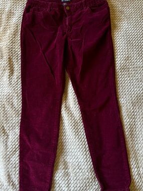 Market & Spruce Burgundy Corduroy Skinny Pants